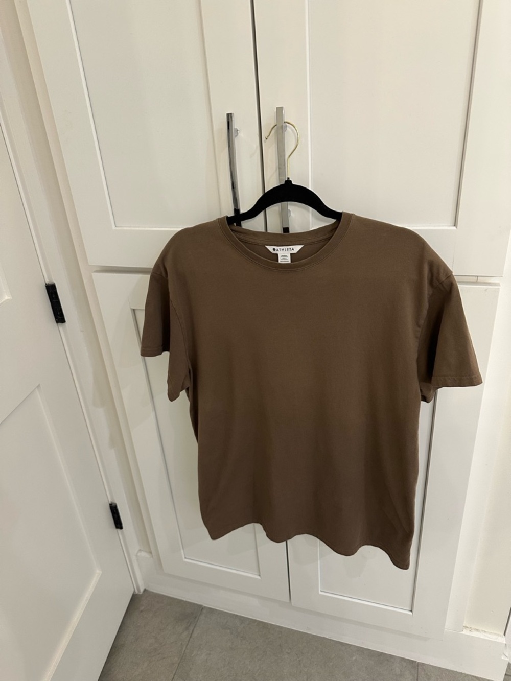 Athleta True Cotton Brown Short Sleeve Crew Tee Size Large